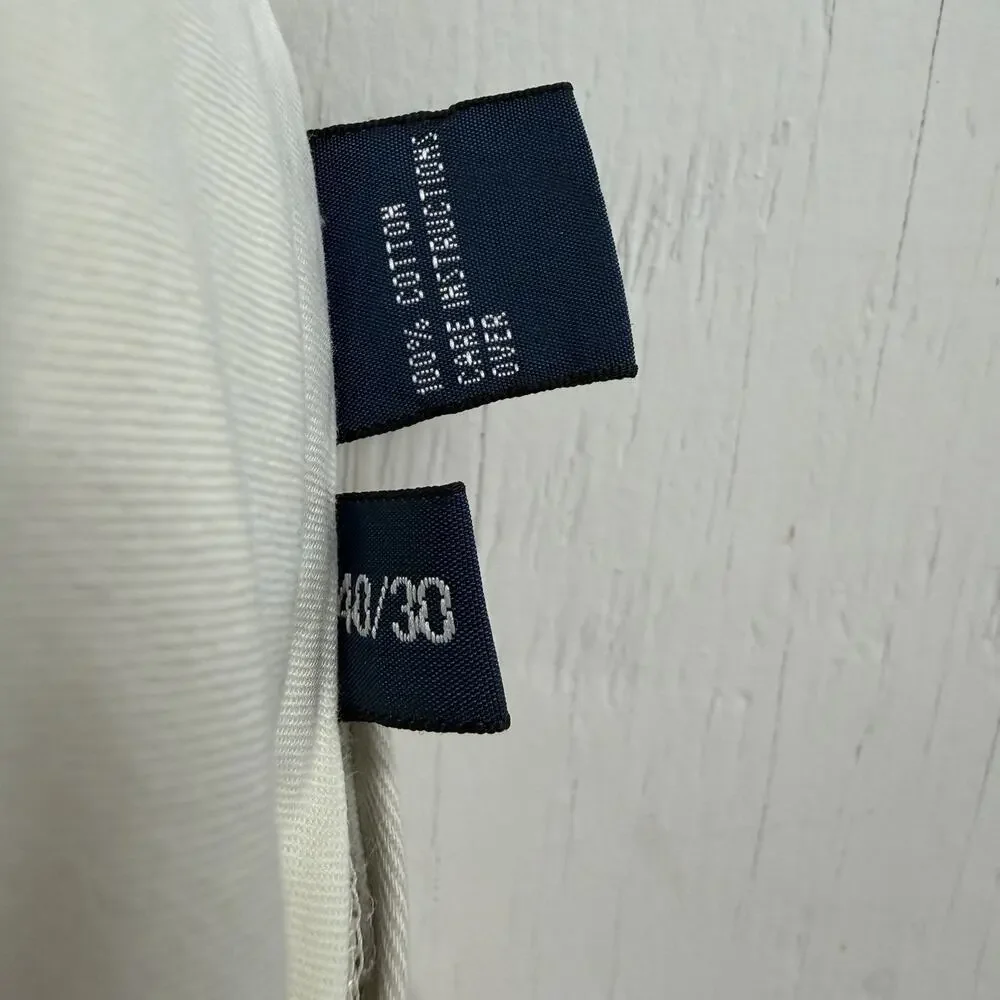 Vintage Polo Ralph Lauren Andrew Pants 40x30 Khaki Pleated Cotton Chino Trousers